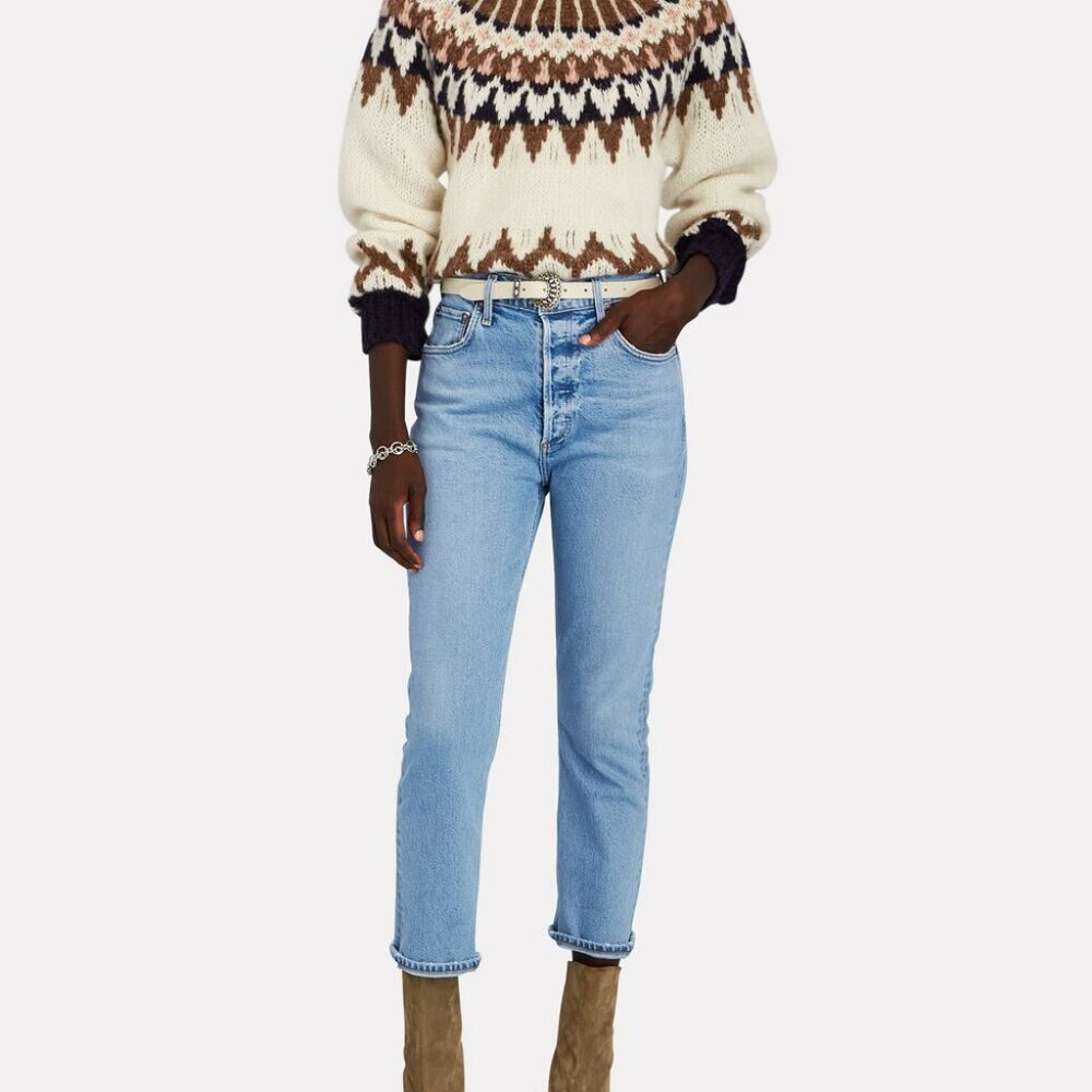 AGOLDE Riley High Rise Straight Crop in the color Shiver